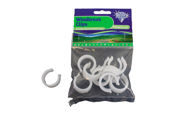 Blue Diamond Windbreak Clips Halteklammern für Windschutzstangen 25 mm 10 teilig