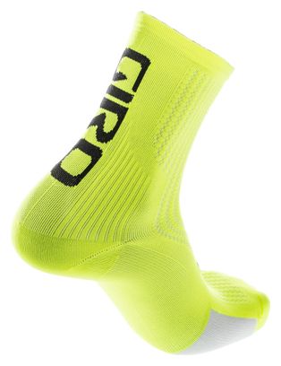 Paire de Chaussettes Giro HRC Team Jaune Fluo / Noir