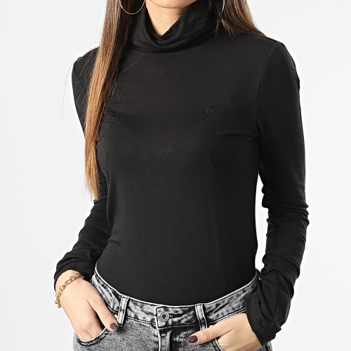 Tee Shirt Manches Longues Col Roulé Femme 6138 Noir