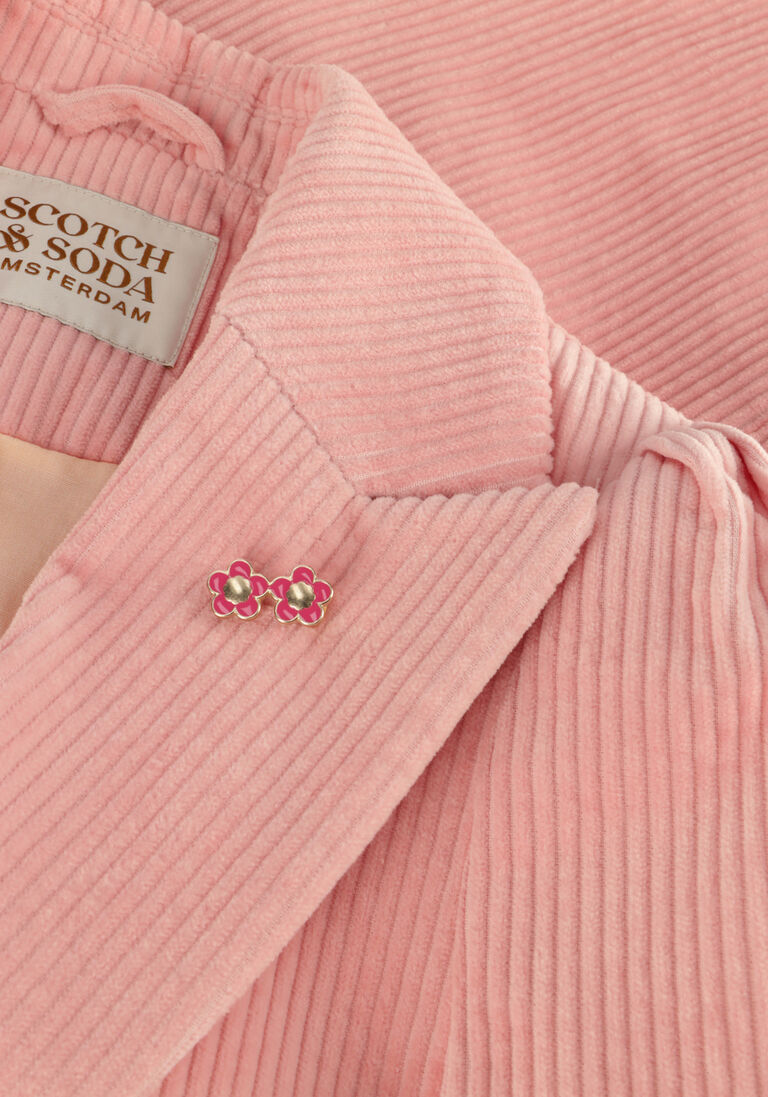 SCOTCH & SODA roze scotch & soda blazer single-breasted corduroy blazer