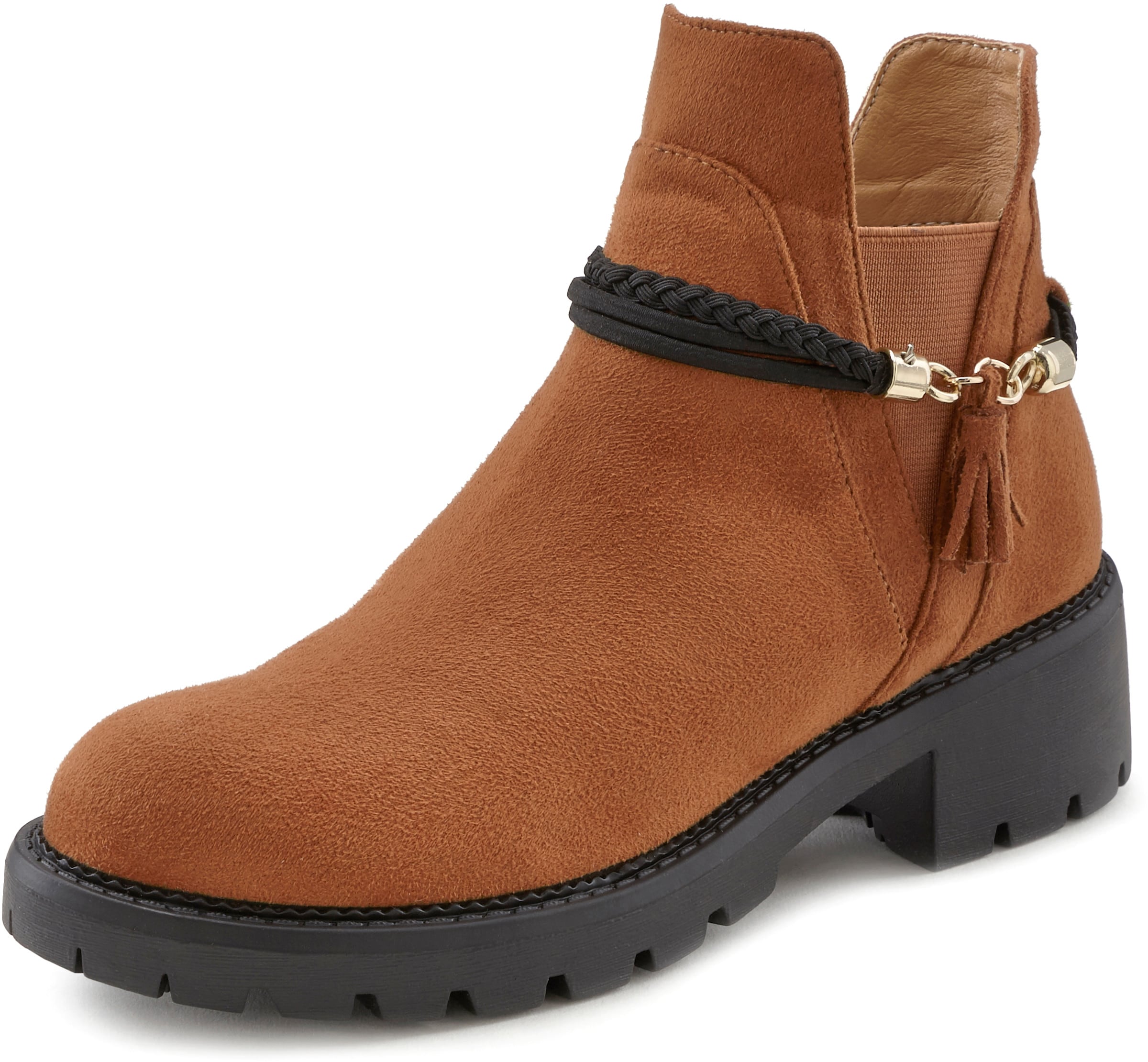 LASCANA Chelseaboots in camelfarben