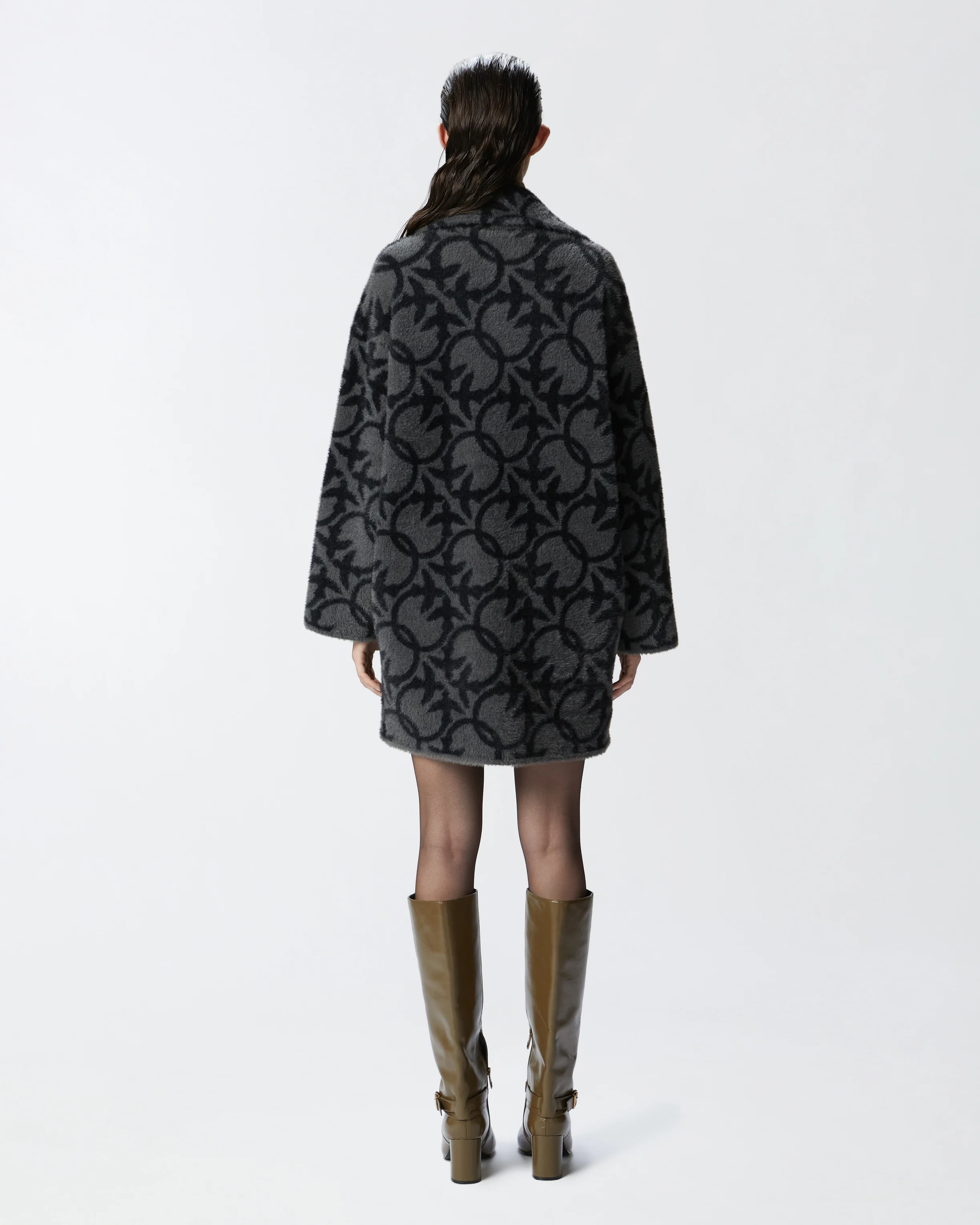 Manteau court à logo | Noir