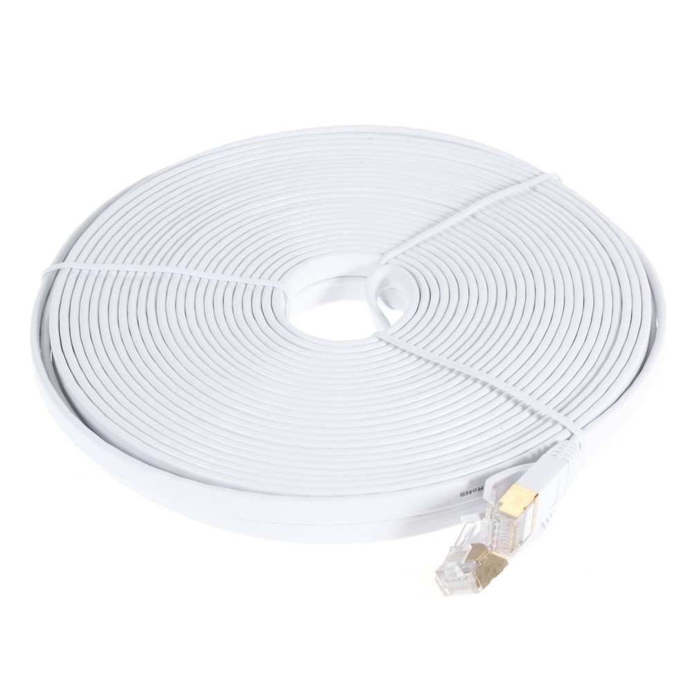 (15m) 10 Gigabit Ethernet LAN RJ45 Internet Netzwerk Kabel (CAT-7) - Weiss