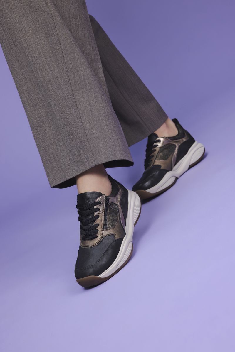 Xsensible SWX19 Stretchwalker Sneakers Zwart Dames