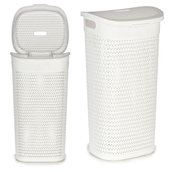 Cesto de Roupa Suja Branco Plástico 60l (44 x 57 x 34,5 cm) S3605798