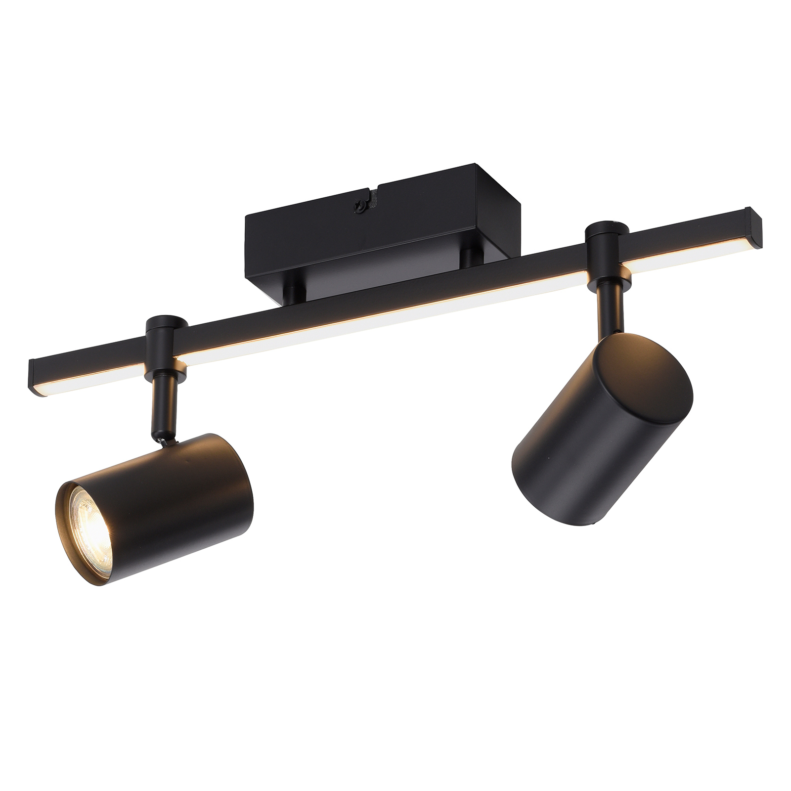 LED-Spotbalken - Metall - schwarz - 2-flammig - schwenkbar