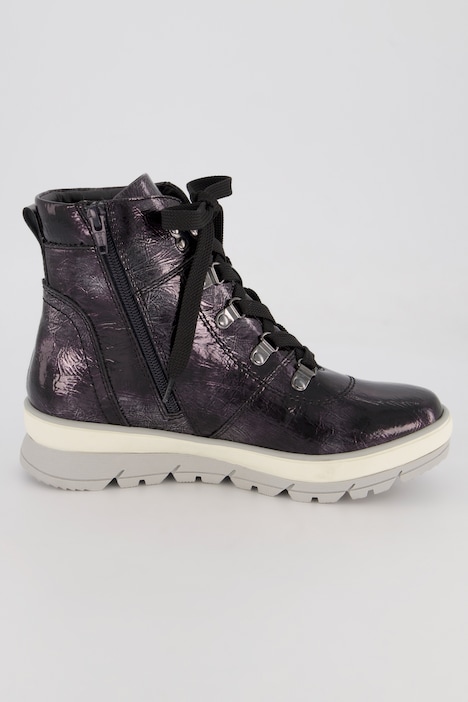 Boots, Jana Shoes, Lederoptik, Bergsteiger-Look, Weite H