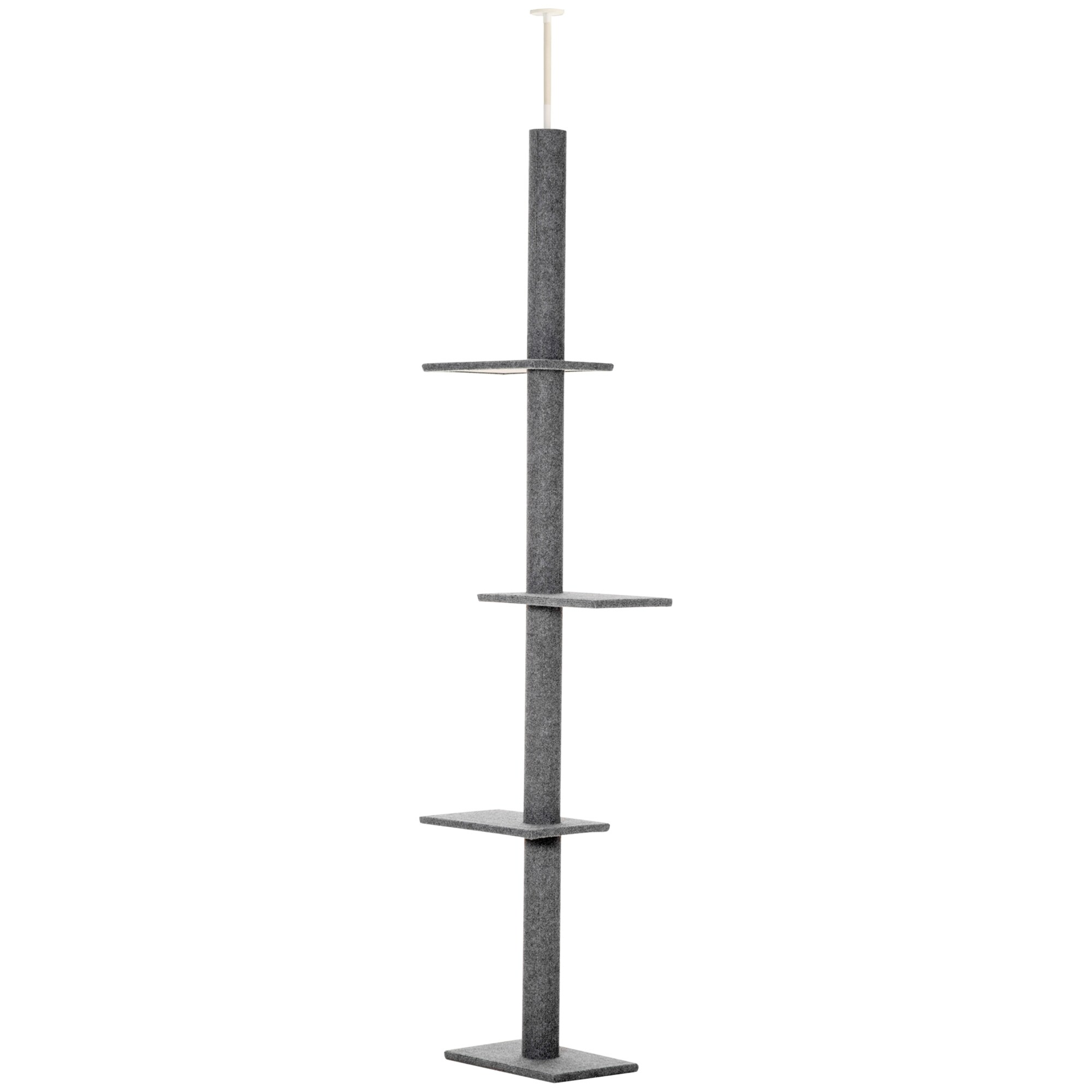 PawHut Kratzbaum Deckenhöhenanpassbar braun 43L x 27B x 228-260H cm