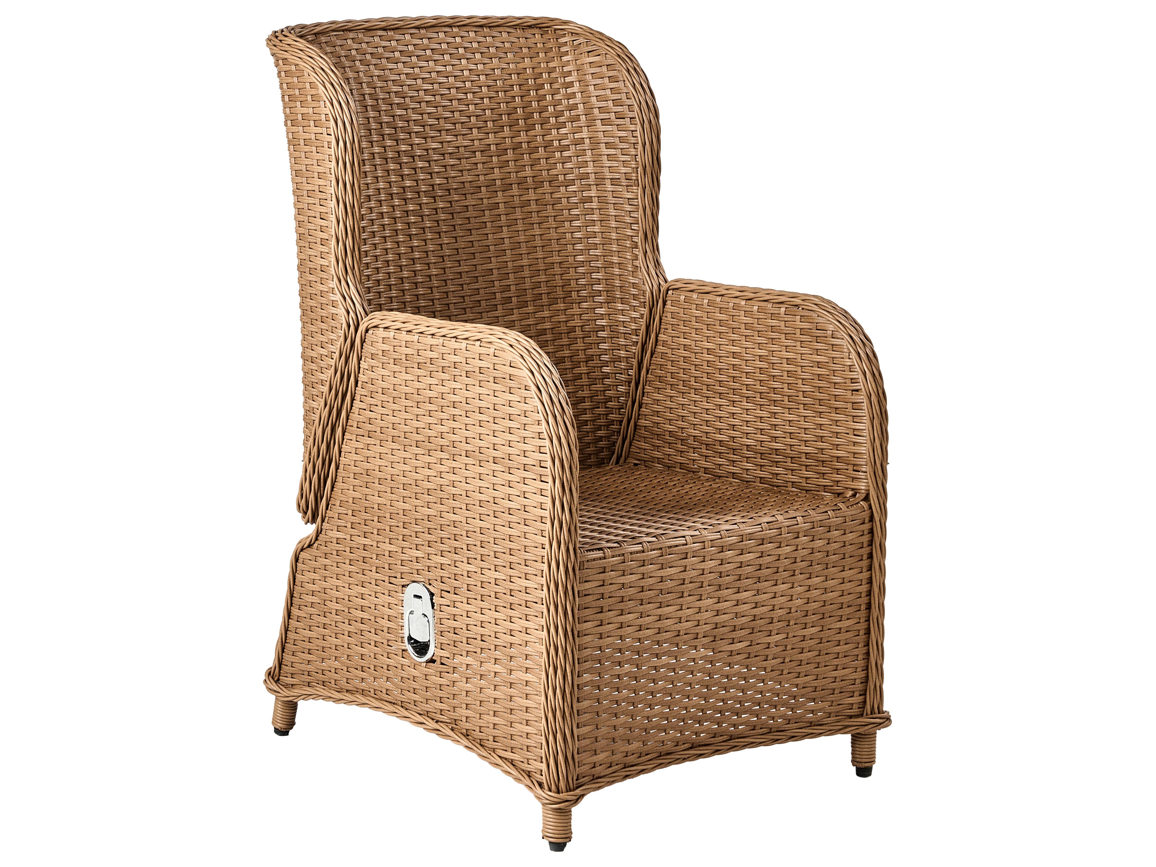 Loungeset met tafel en ottomaan 2-zits PONZA PE rotan Bruin
