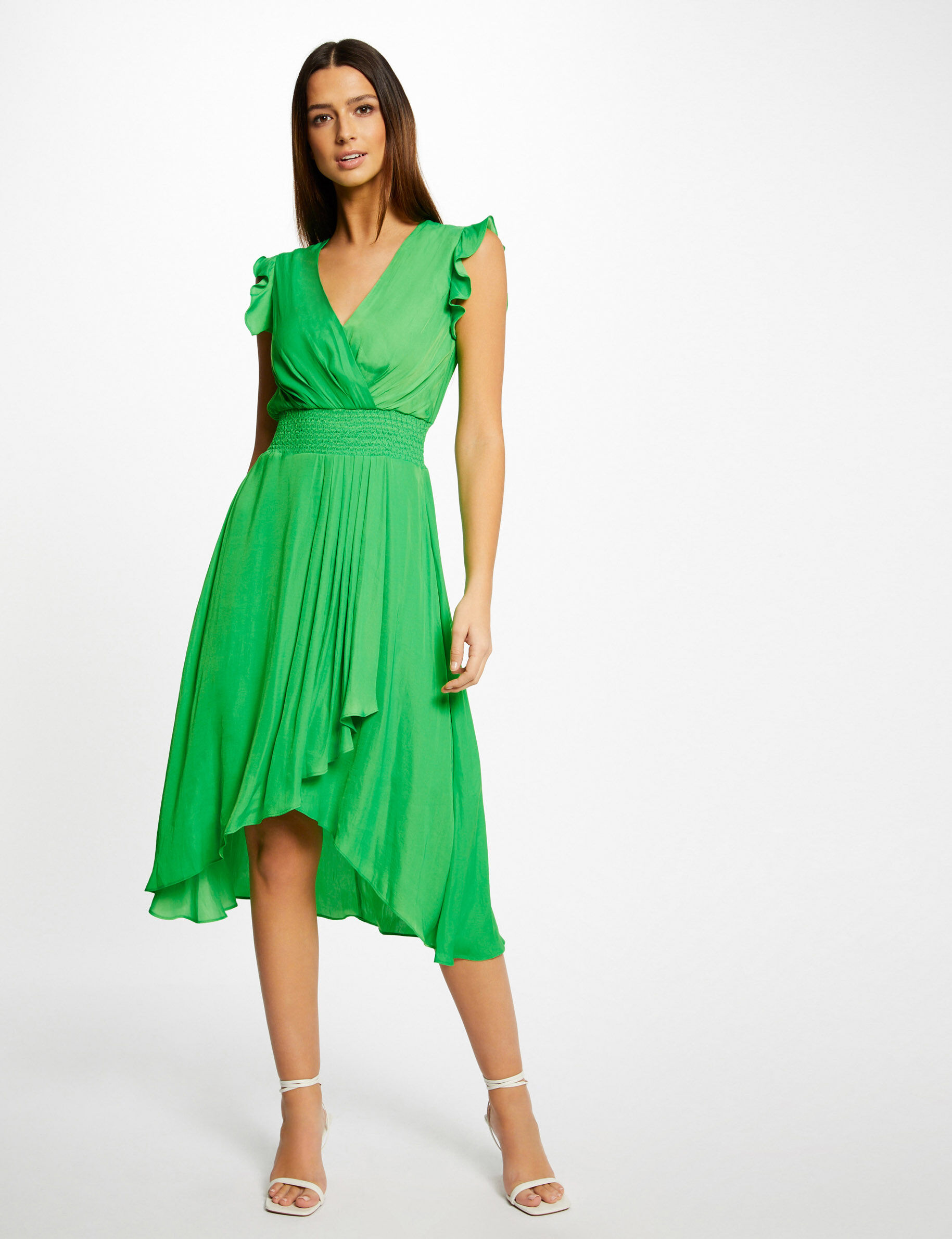 Robe droite fluide sans manches vert femme - vert
