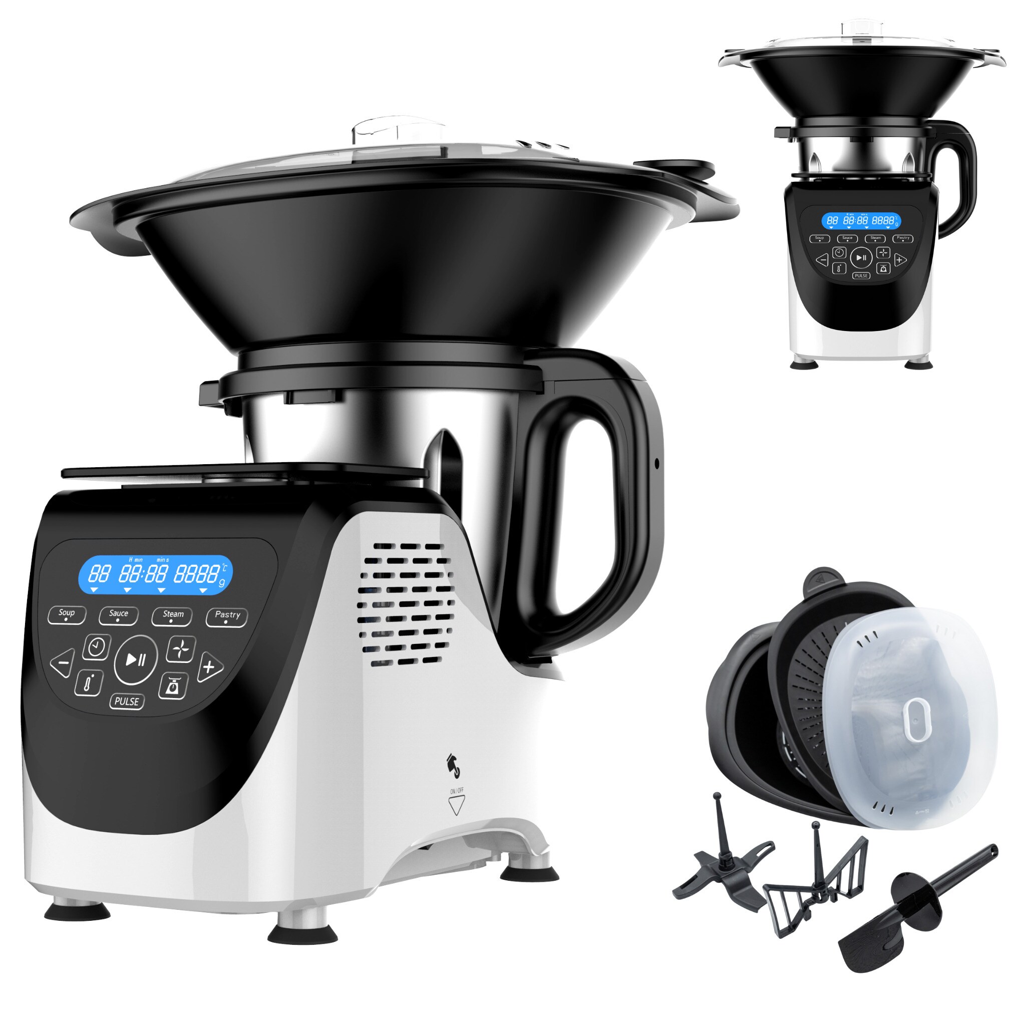 Best Direct® Küchenmaschine mit Kochfunktion - Mixer - Dampfgarer Chef O Matic Kitchen Robot