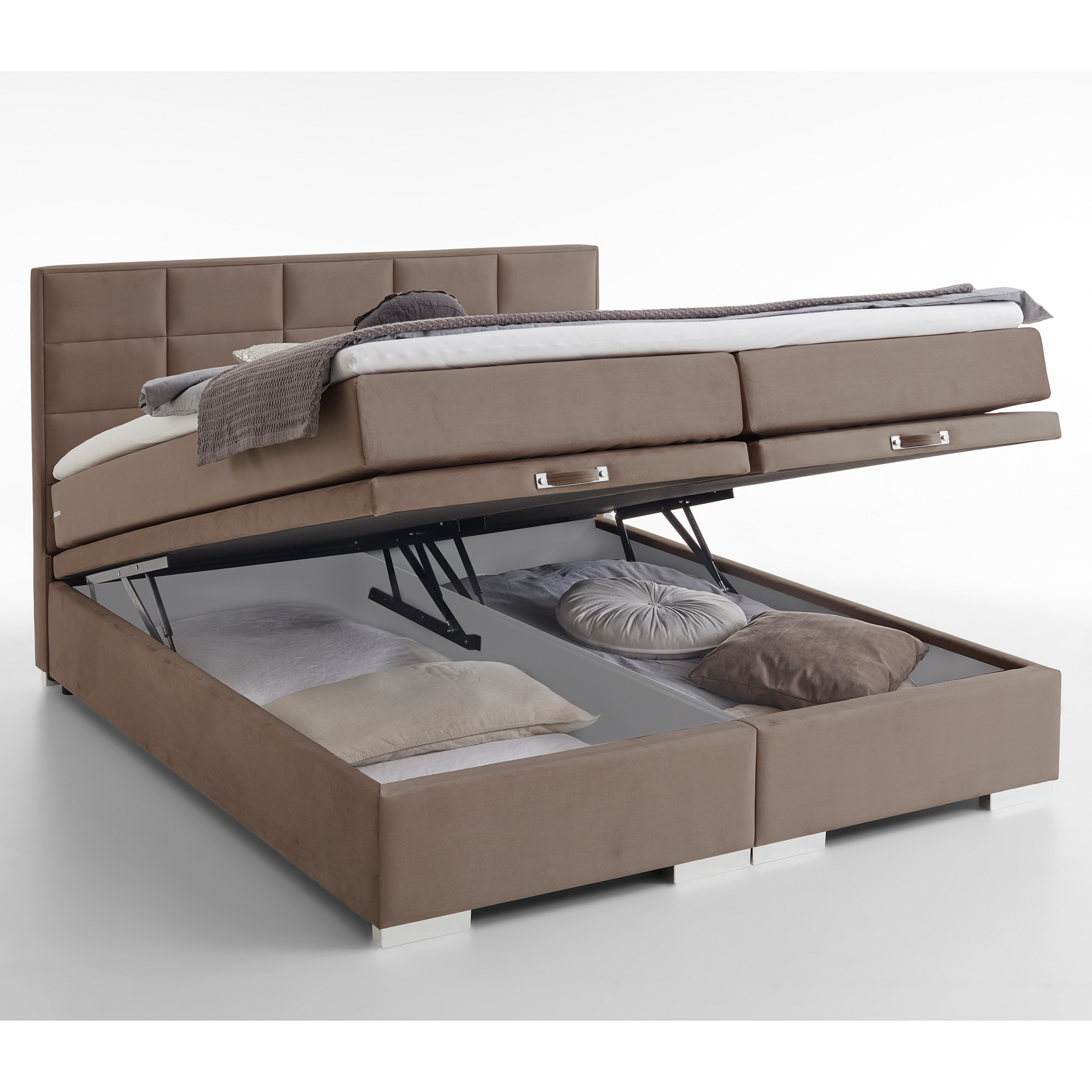 Boxspringbett - beige - H3 - 140x200 cm