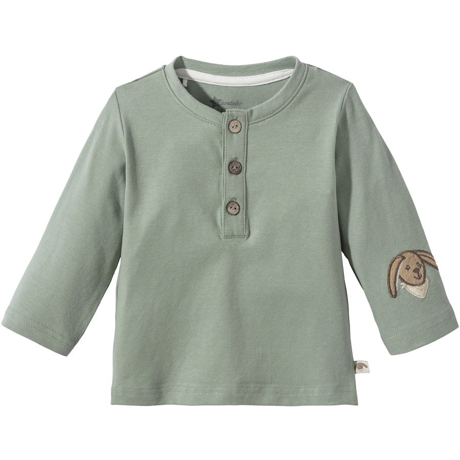 Sterntaler Langarm-Shirt Knopfleiste steingrün