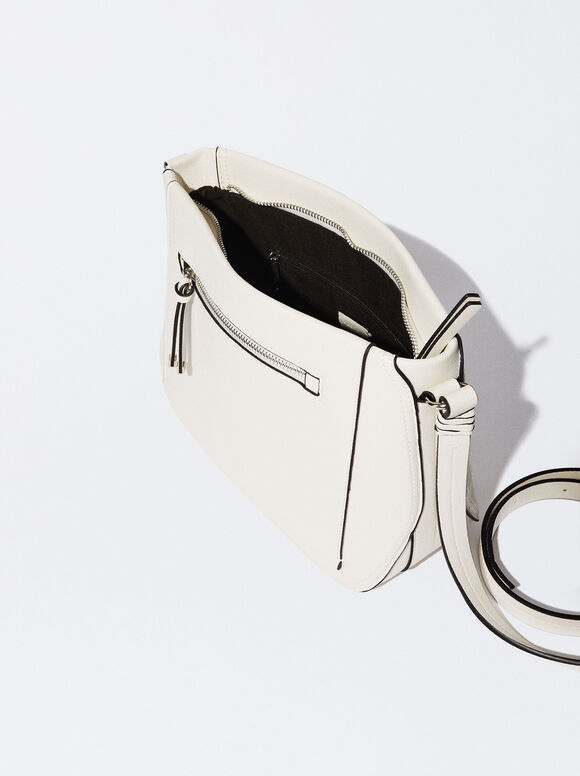 Bolsa transversal com bolso externo - Off-White
