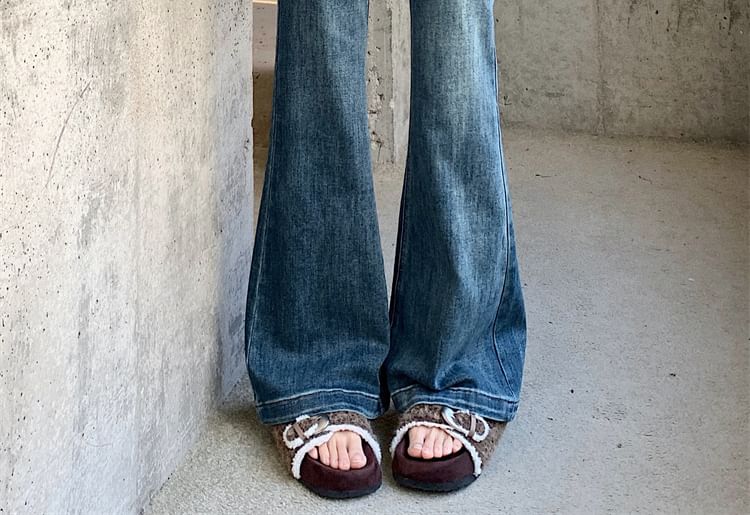 Faiar - High Rise Washed Flared Jeans