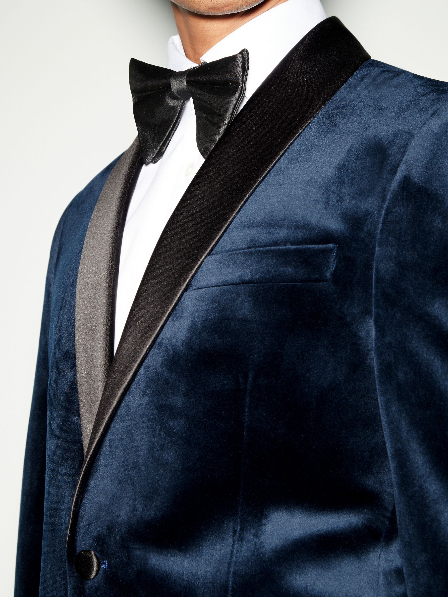 Donker marineblauw - Normale Pasvorm - Fluwelen blazer