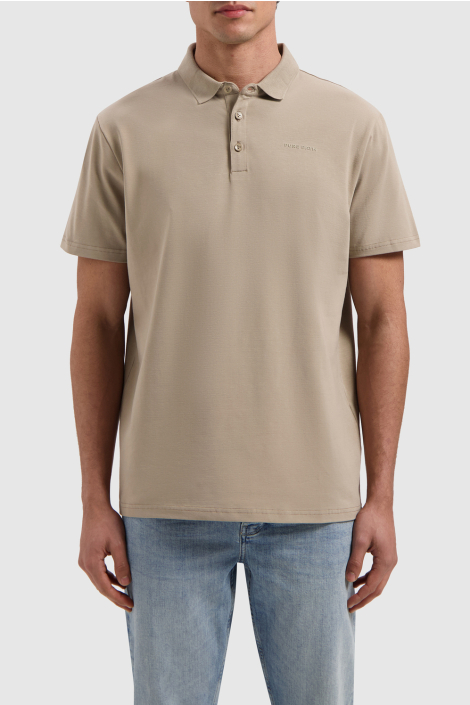 Pure Path beige heren polo