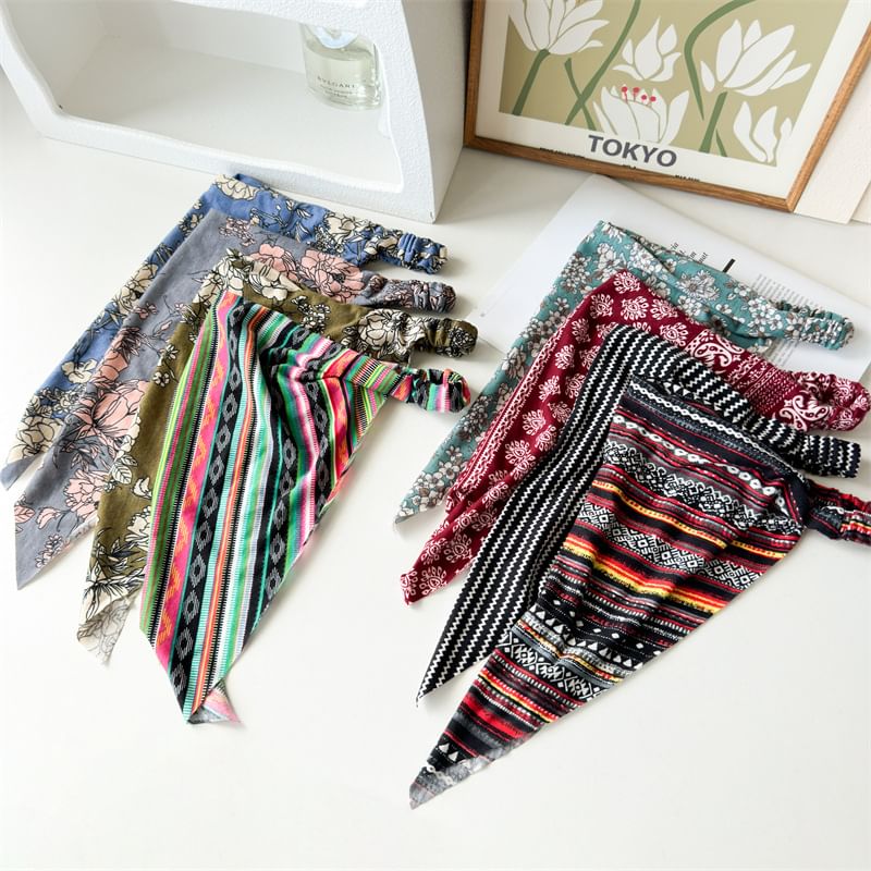 enthice - Bandana-hoofdband met bloemenprint (verschillende ontwerpen)