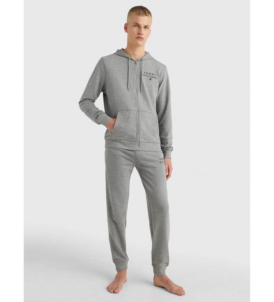 Calça jogger Tommy Hilfiger de cintura baixa e com elástico, cinza