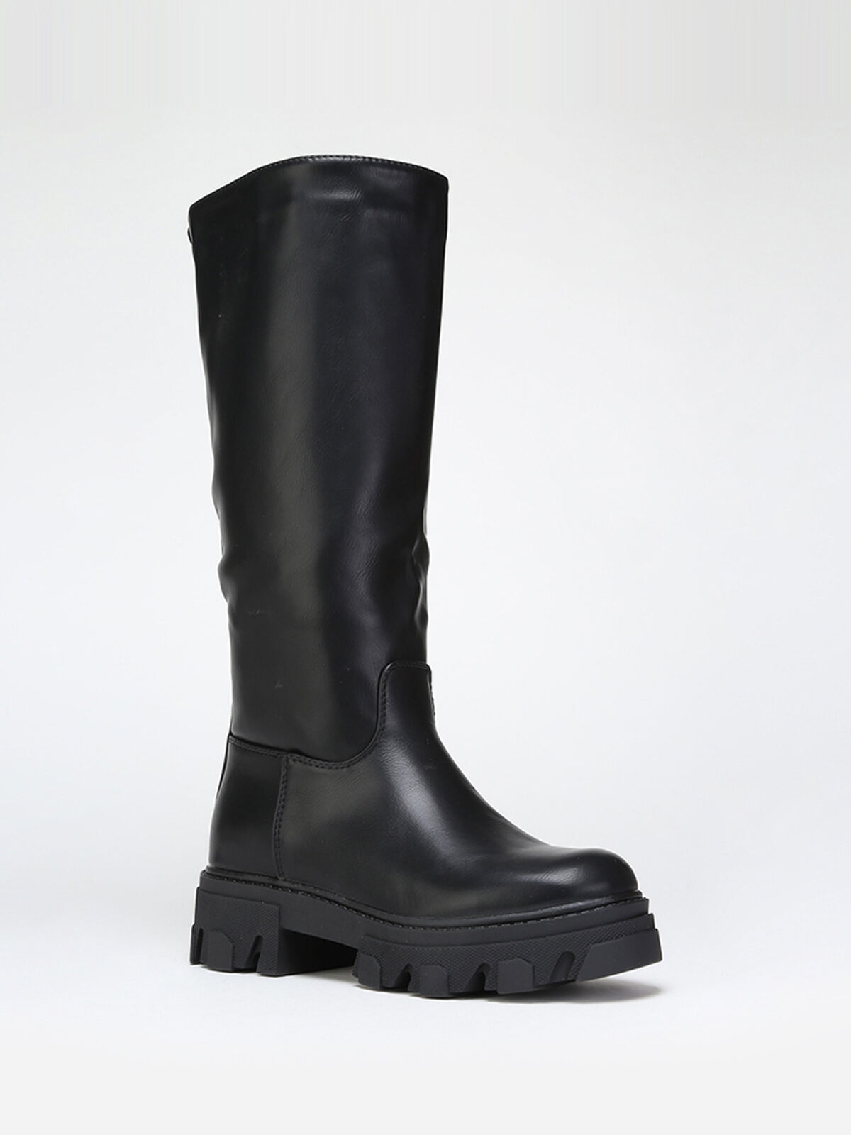 Bottes en simili à semelle crantée- Noir