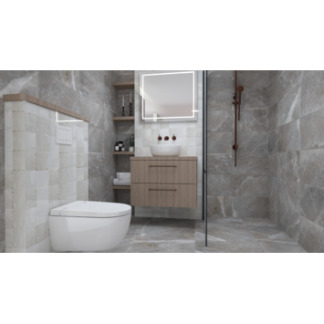 Wandtegel Crystal zoutsteen 30 x 60,4 cm keramiek antraciet 1,27 m²