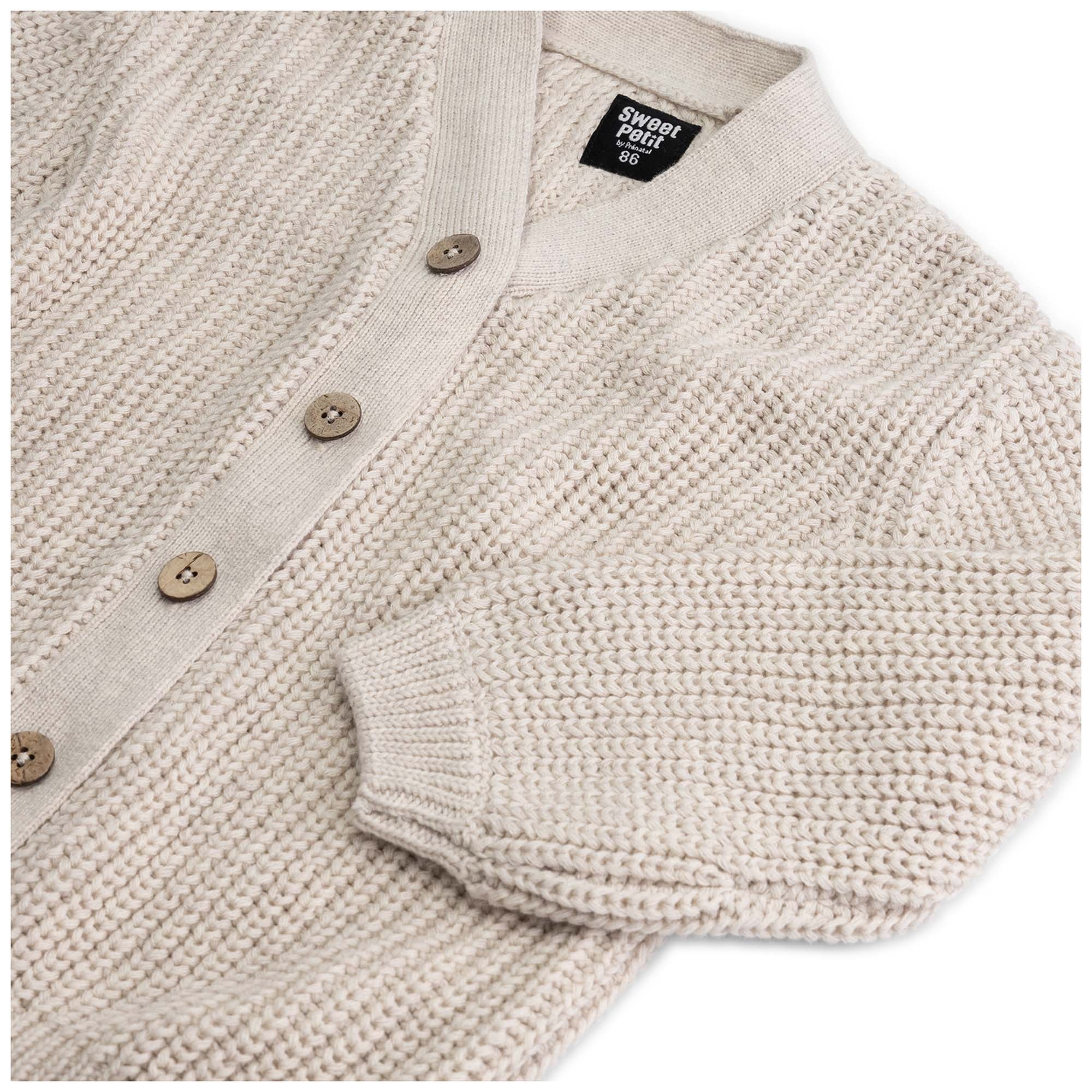 Sweet Petit peuter vest Sammy lange mouwen effen beige