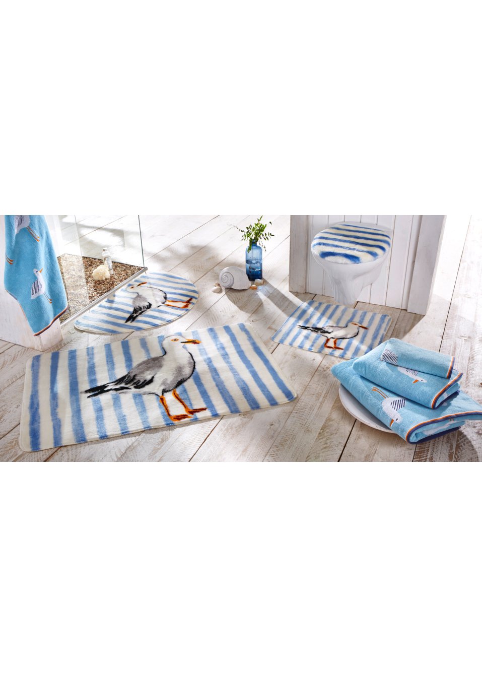 Serviette de toilette motif mouette