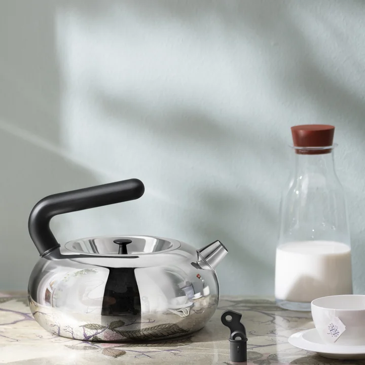Alessi - Bulbul Wasserkessel AC100, Edelstahl glänzend poliert / schwarz (Limited Edition)