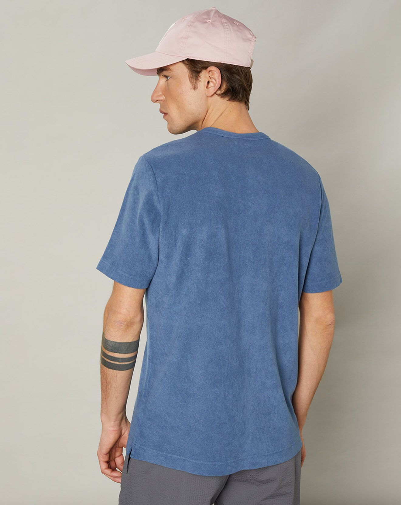 Hartford T-Shirt en éponge Pocket Crew bleu horizon