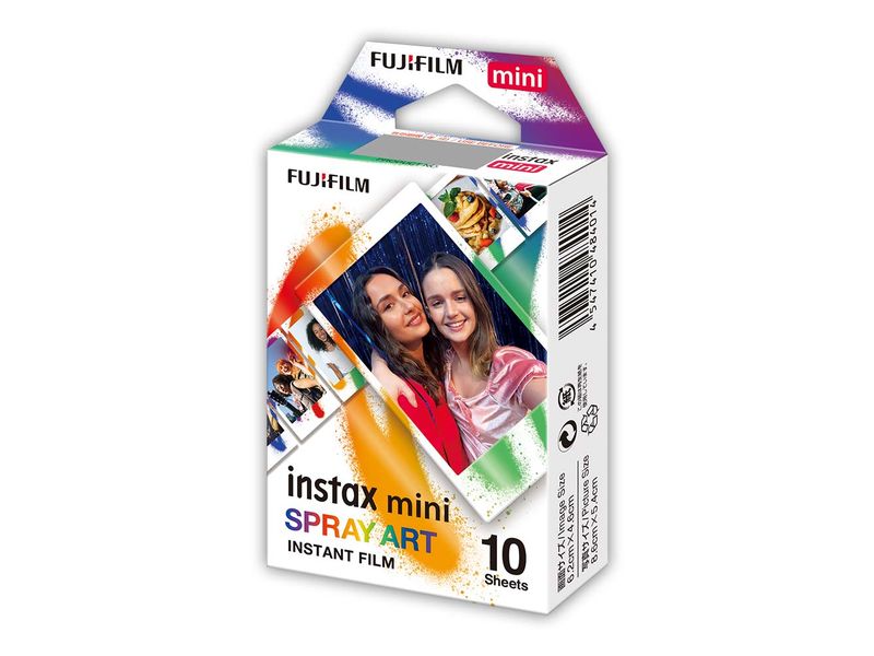 Fujifilm Sofortbildfilm Instax Mini 10 Blatt Spray Art Kompakte Analogfilme mit einzigartigem Spray Design