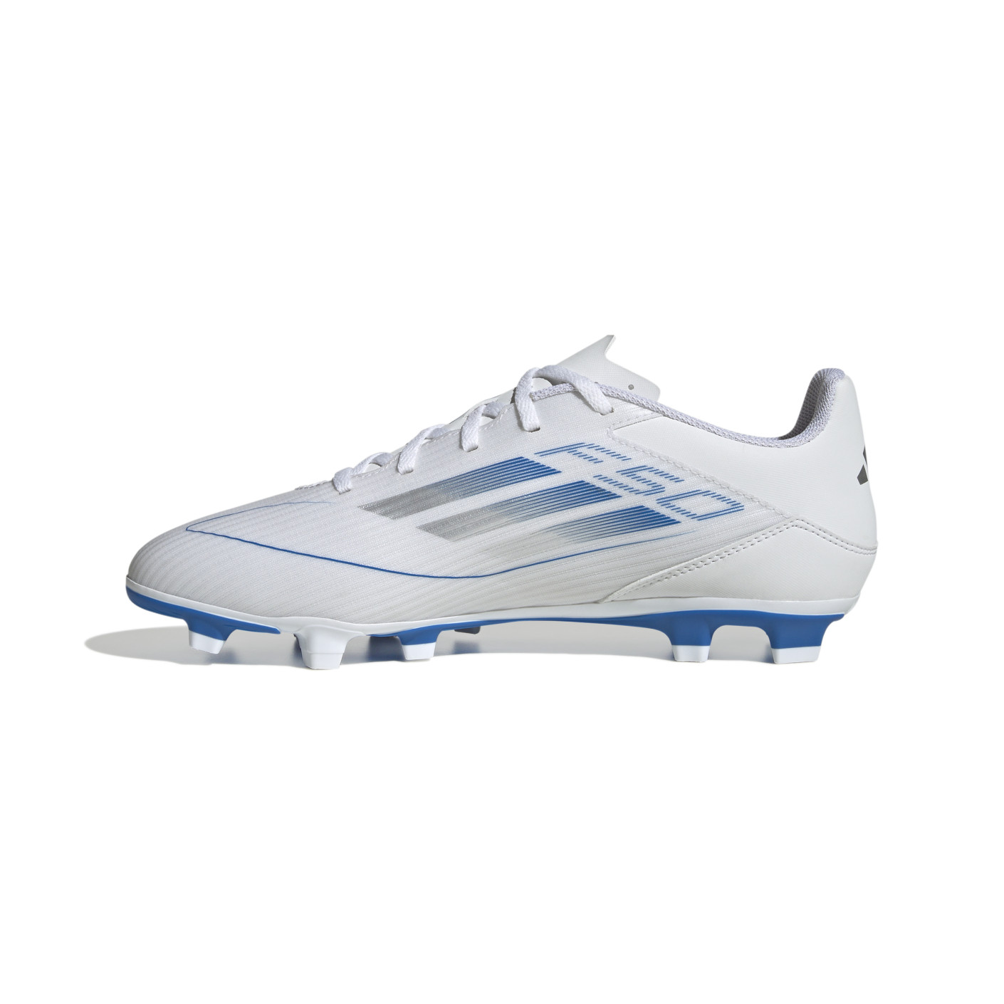 Adidas F50 Club Gras / Kunstgras Voetbalschoenen (MG) Wit Blauw Zilver