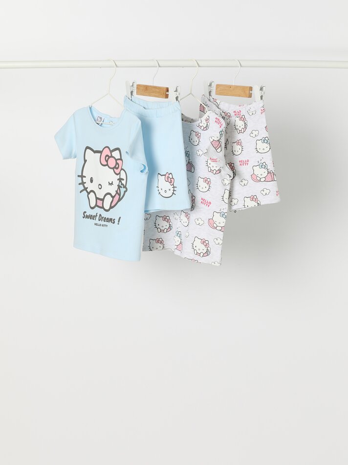 Conjunto de pijama Hello Kitty ©Sanrio com 2 peças - Cinza Mesclado