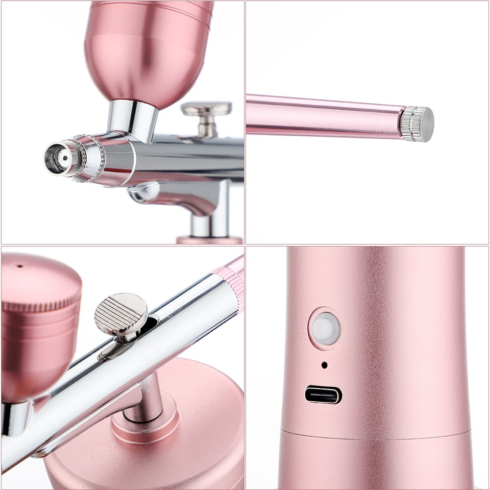 Hochdruck Nano Gesichtsdampfer Airbrush Spray Sauerstoffinjektion - Rosa