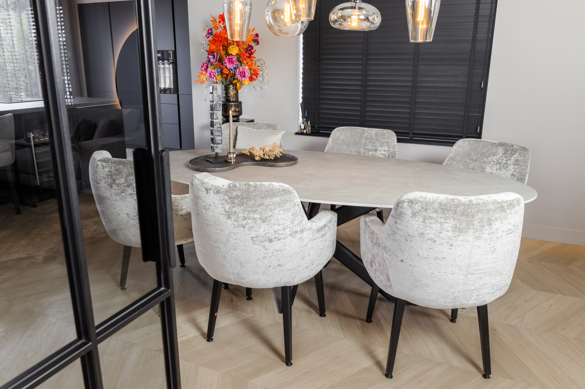 Eettafel Ovaal Fume 160x90 cm