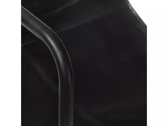 Fauteuil de relaxation noir cuir véritable