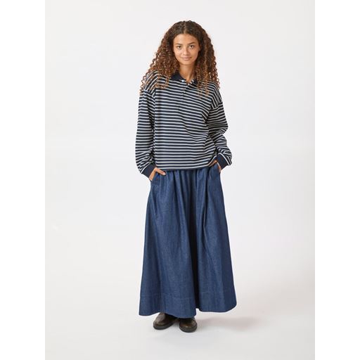 Neo Noir Yaya Denim Long Nederdel, Dark Blue, 40
