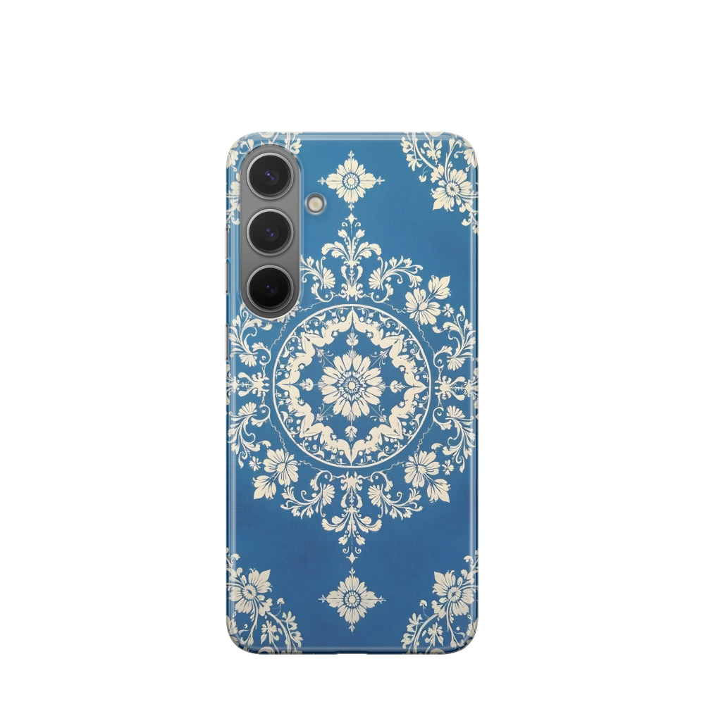 Samsung Galaxy S24 Plus Gummi Hülle Barock Mandala - Blau