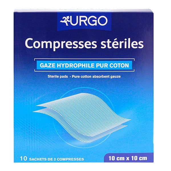 10x2 compresses de gaze stériles 10cmx10cm