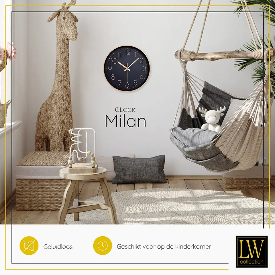 LW Collection Keukenklok Milan rosé 30cm