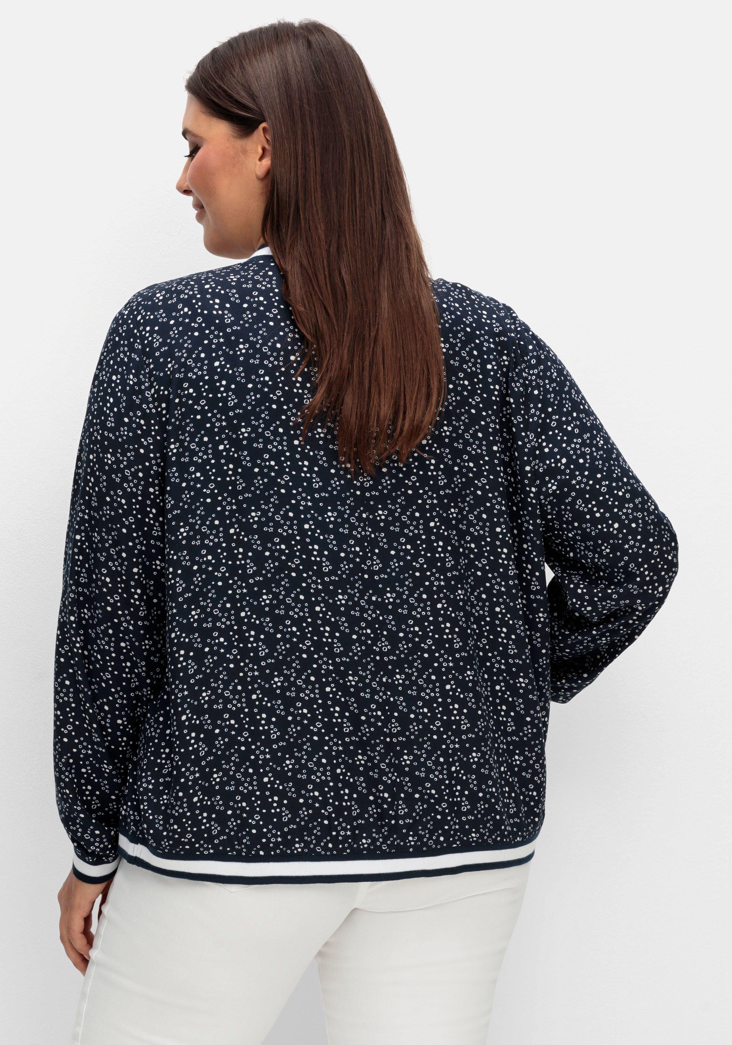 Verschlusslose Blousonjacke mit Minimalprint