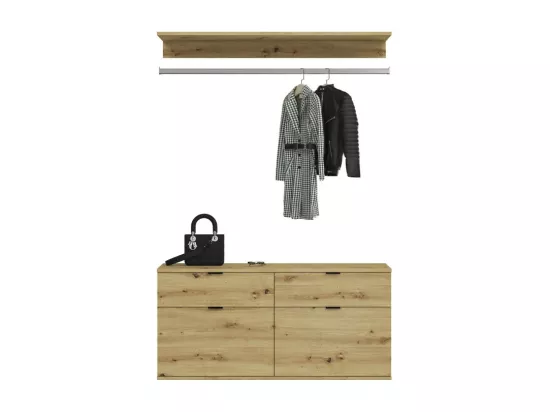 Meuble de rangement 4 tiroirs – Chêne clair – BODITE