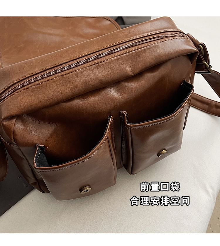 Velocia - Multi-Pocket Kunstleren Messenger Bag