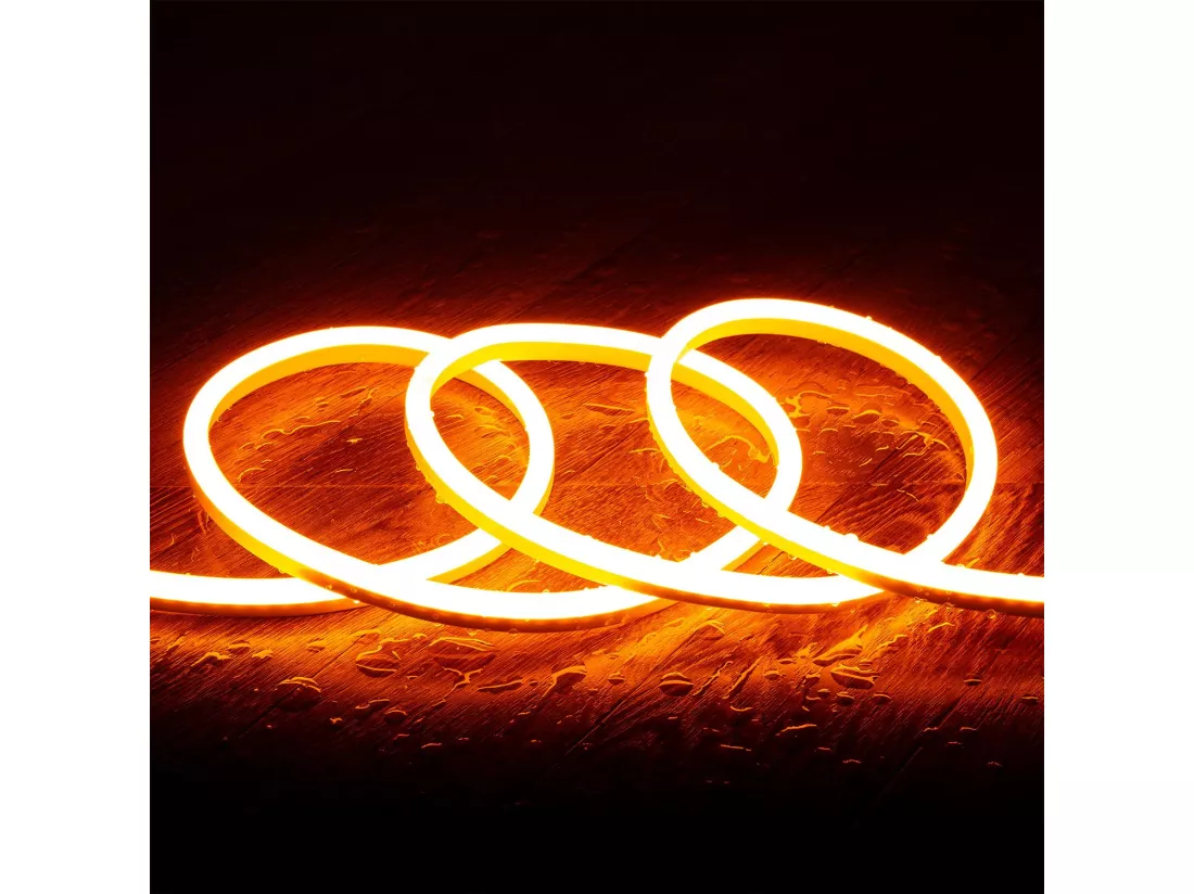 Ruban Néon LED Dimmable 220V SFLEX8 IP65 sur mesure coupe tous les 100 cm Orange 10 m