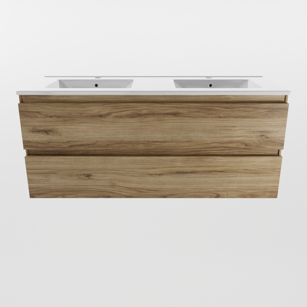 Mondiaz Aivy badmeubel 120cm chai met wastafel keramiek wit glans 2 kraangaten en spiegel