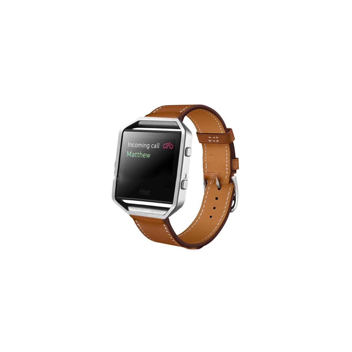 Single Loop Band PU-lærrem for Fitbit Blaze Fashion Watch-erstatning Brun