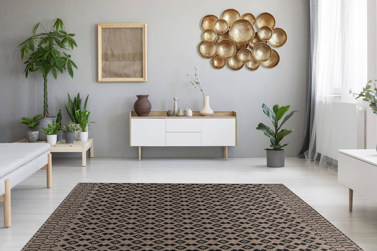 Outdoor-Kurzflorteppich SPLASH 700 - grau-braun - 80x150 cm