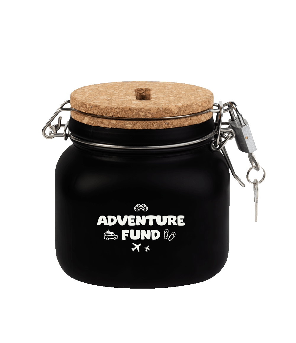 Zwarte Spaarpot Adventure 12,5cm