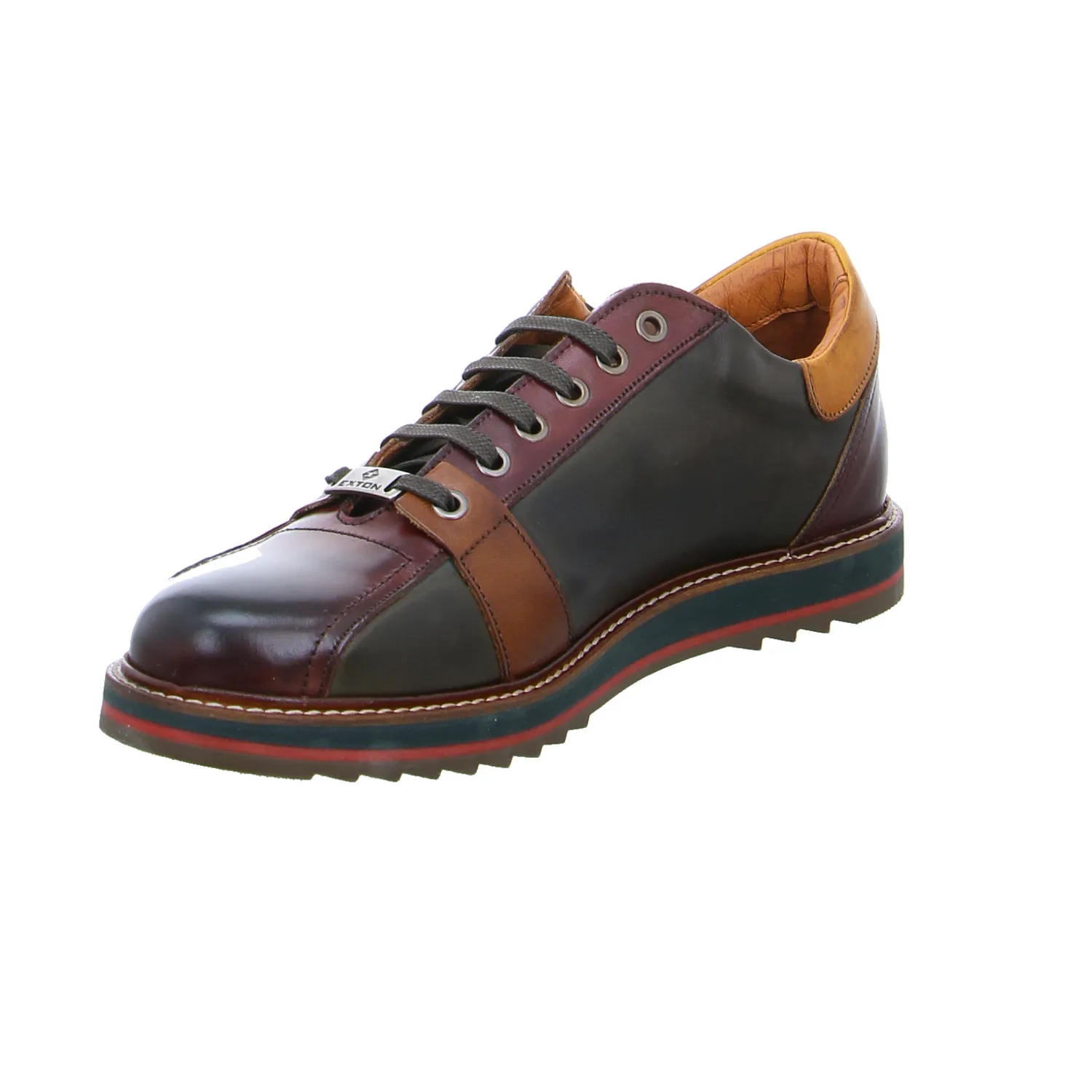 EXTON Halbschuhe Sneaker Grün Leder