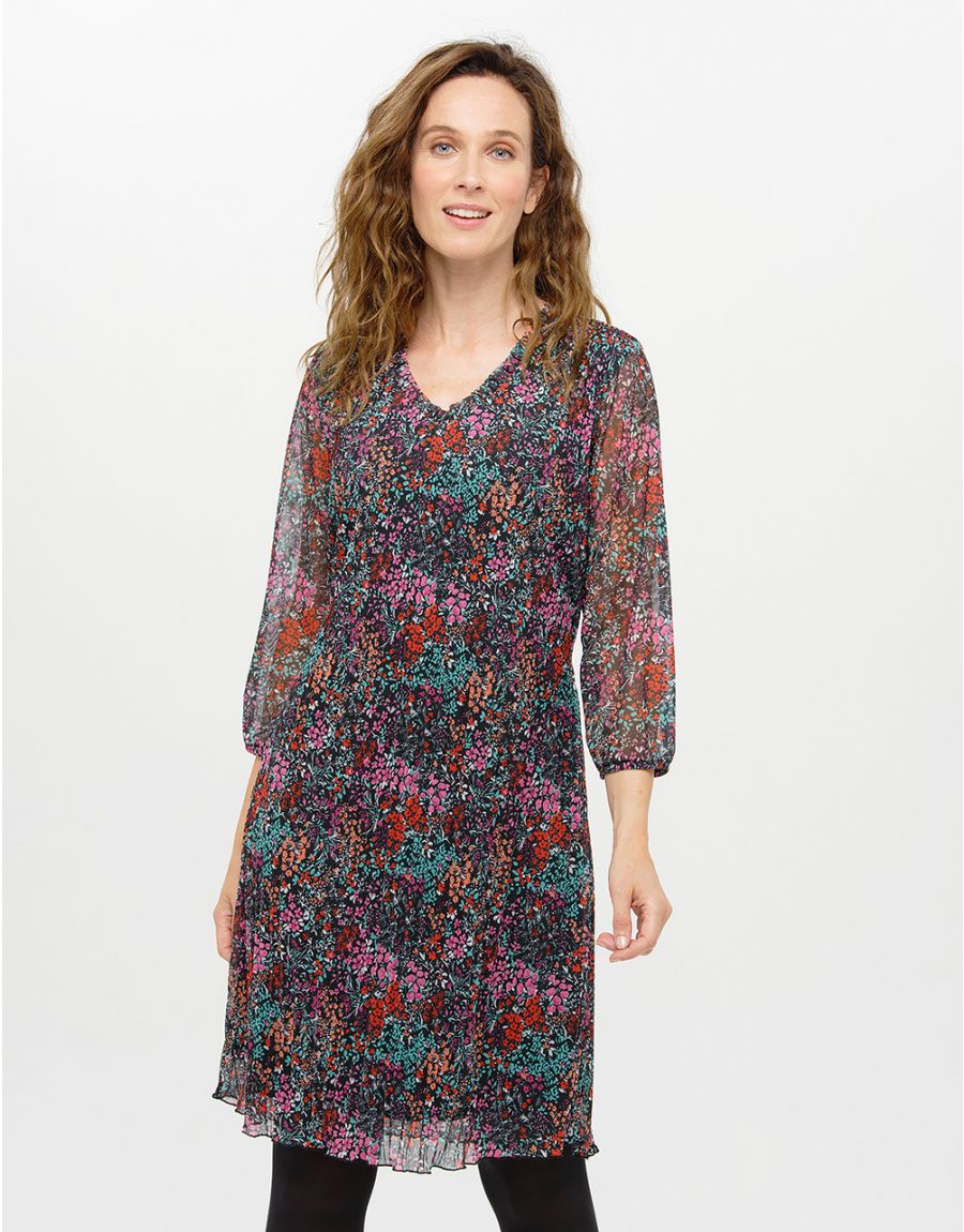 Robe plissée imprimée
