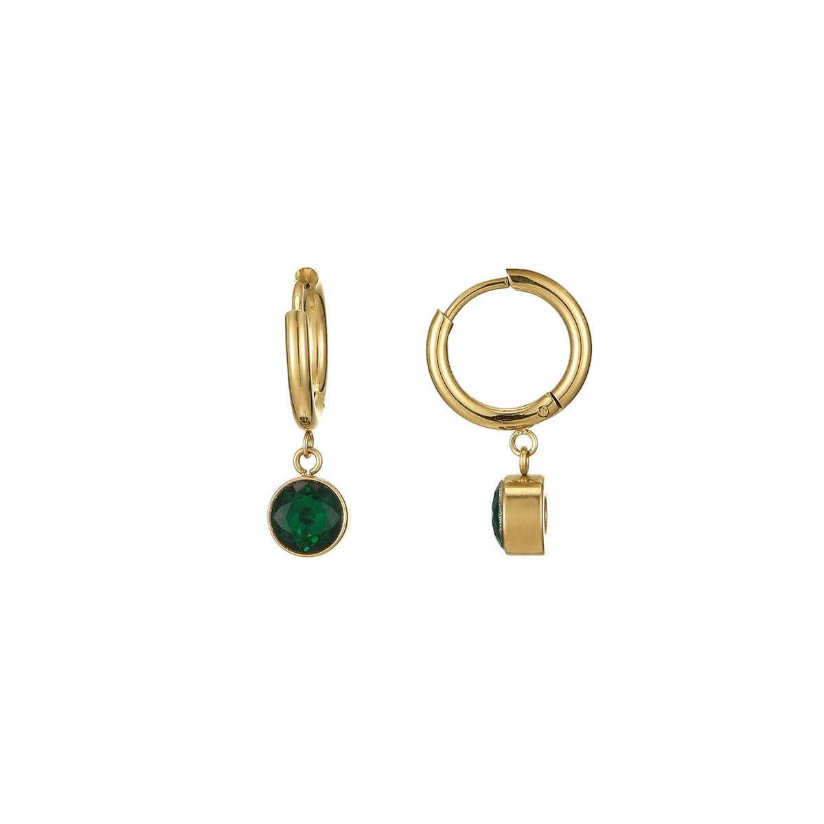 Boucles Rondina zircons verts